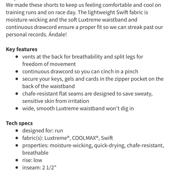 Lululemon Speed Shorts - Picture 5 of 5